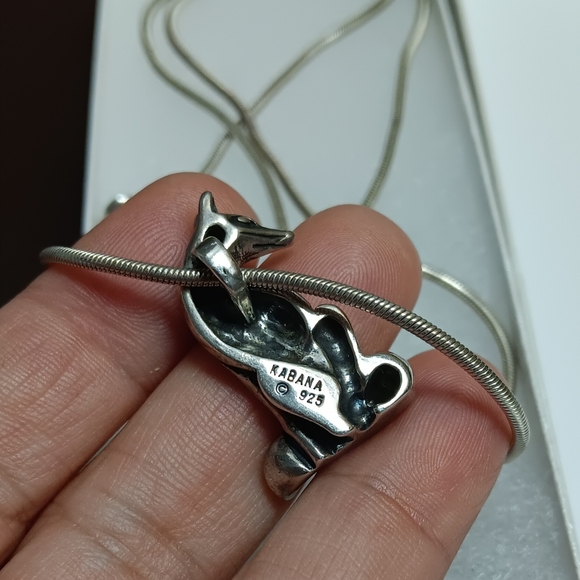 Kabana 925 Silver Fox Pendant Necklace - Picture 4 of 7